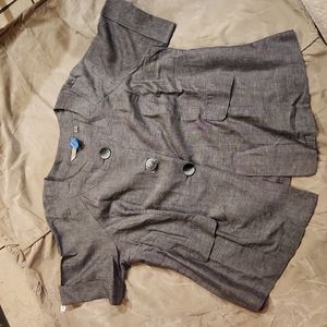 Soft by Avenue- Gray Linen Pants Suit